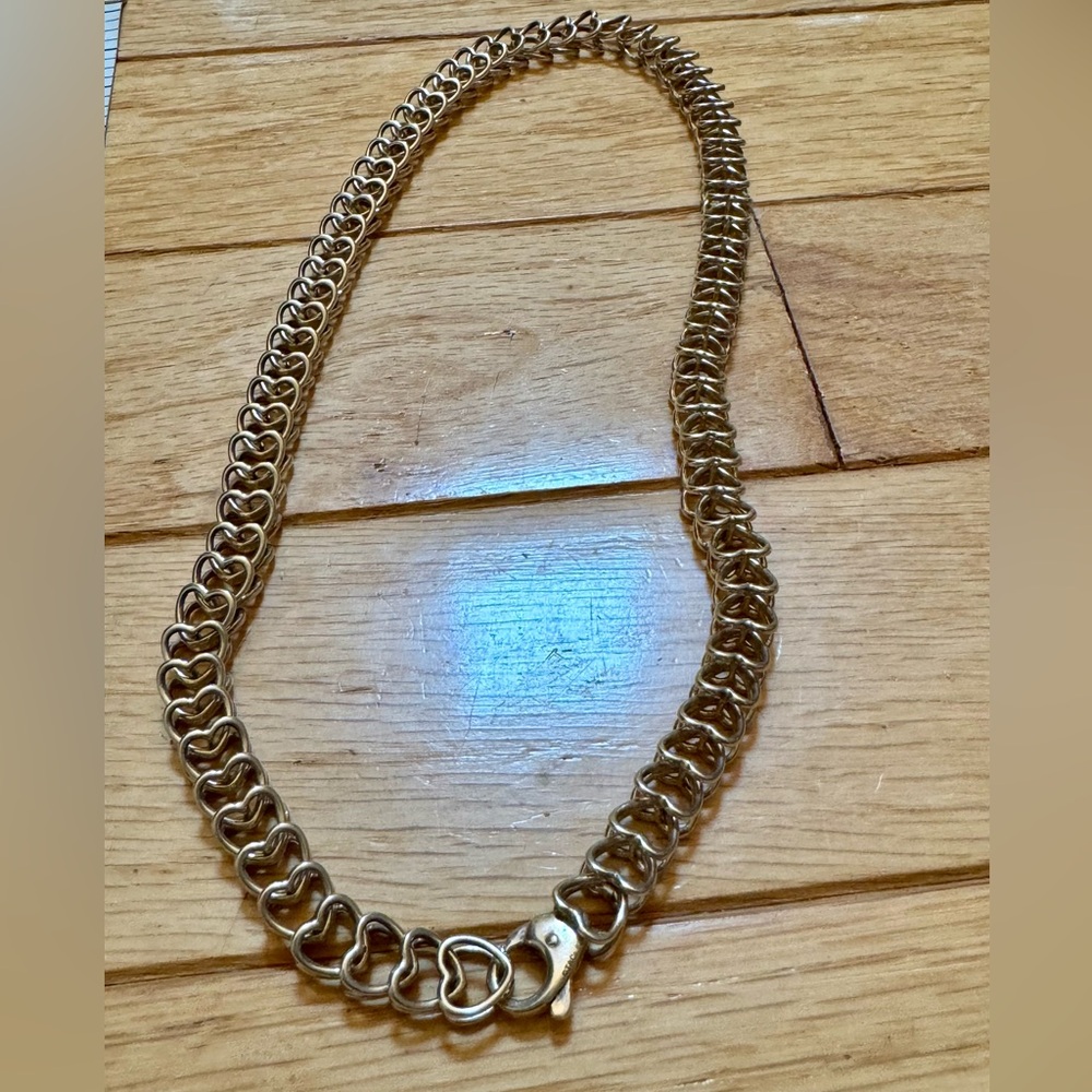 Tiffany & Co. Double Heart Sterling Silver 925 chain link collar necklace